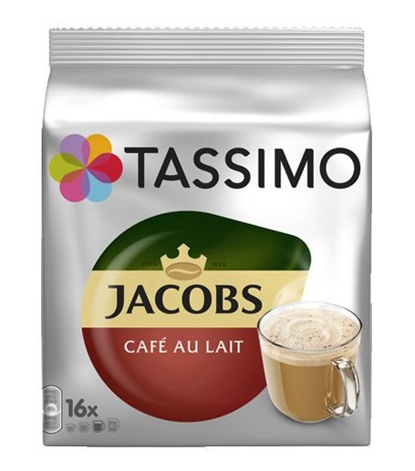 TASSIMP COFFEE CAPSULES,JACOBS, café au lait,16 capsules