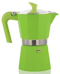 ROYALITY LINE MOKA POT COFFEE MAKER, 3 CUPS, GREEN