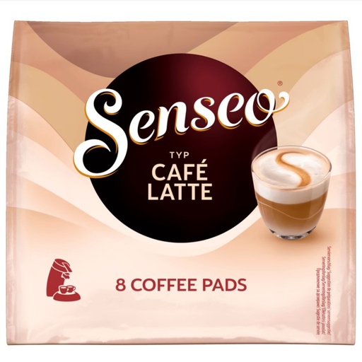 senseo cafe latte 8 pads 92g